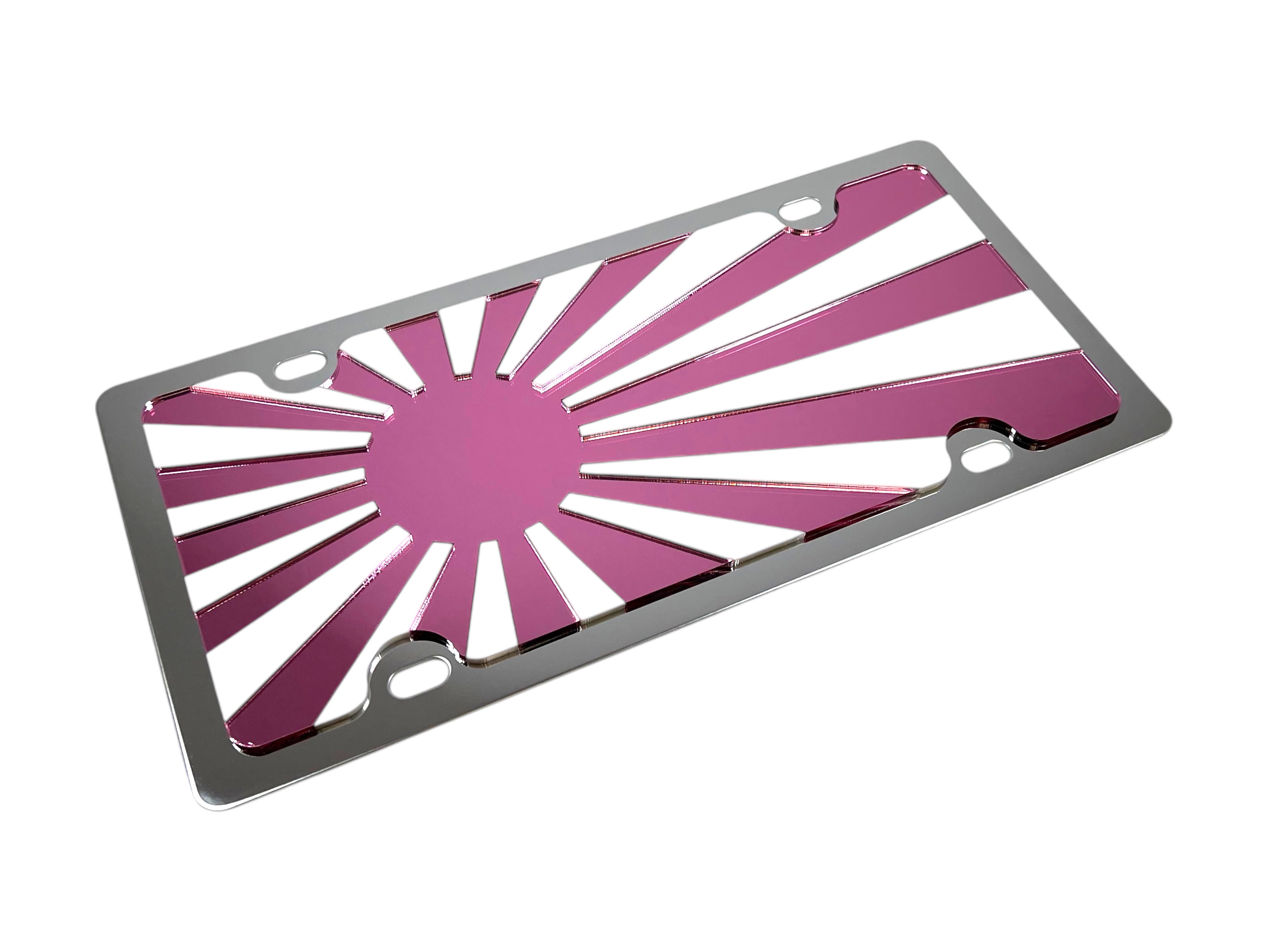 Rising Sun Flag Stainless Steel License Plate