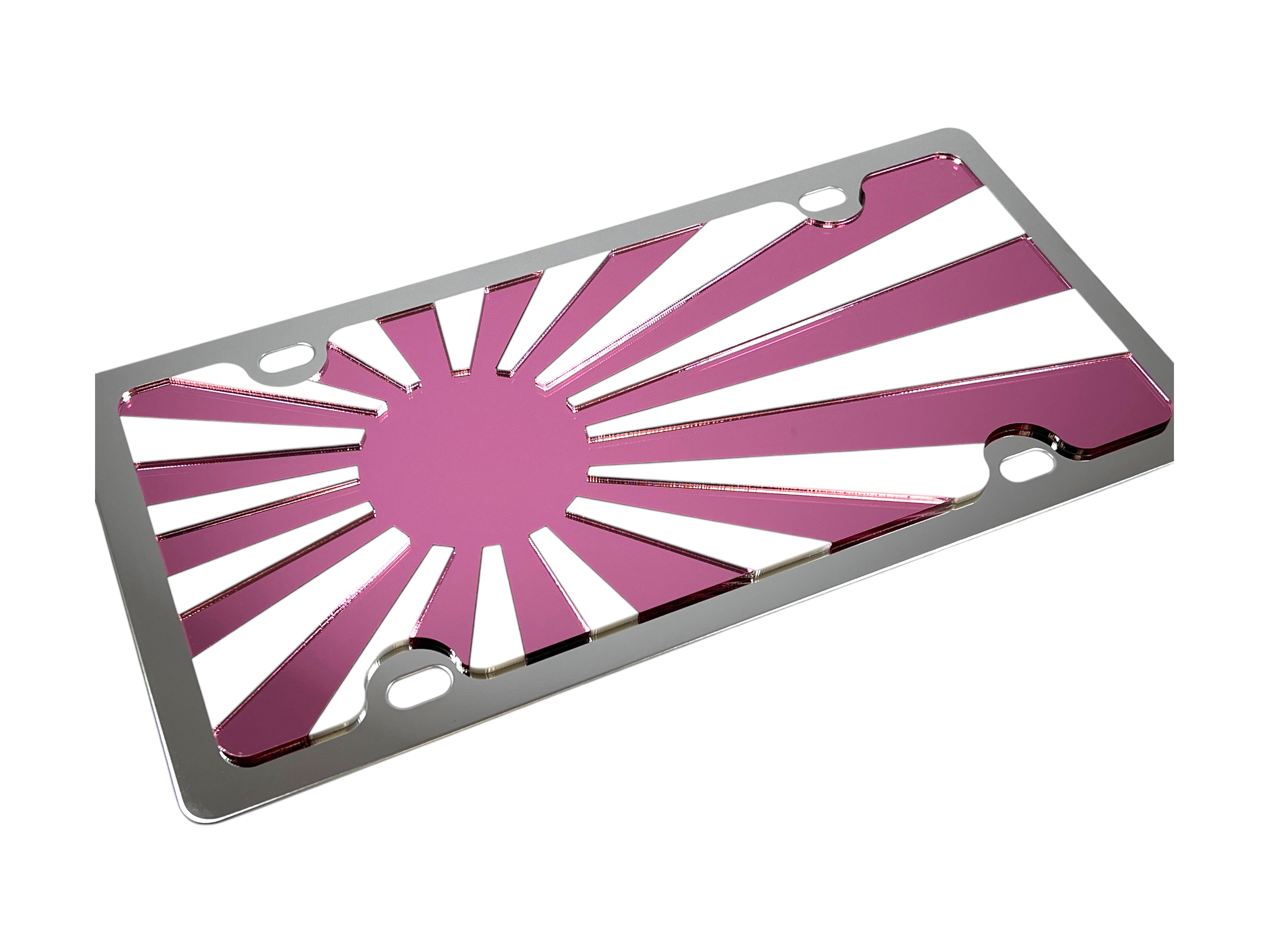 Rising Sun Flag Stainless Steel License Plate