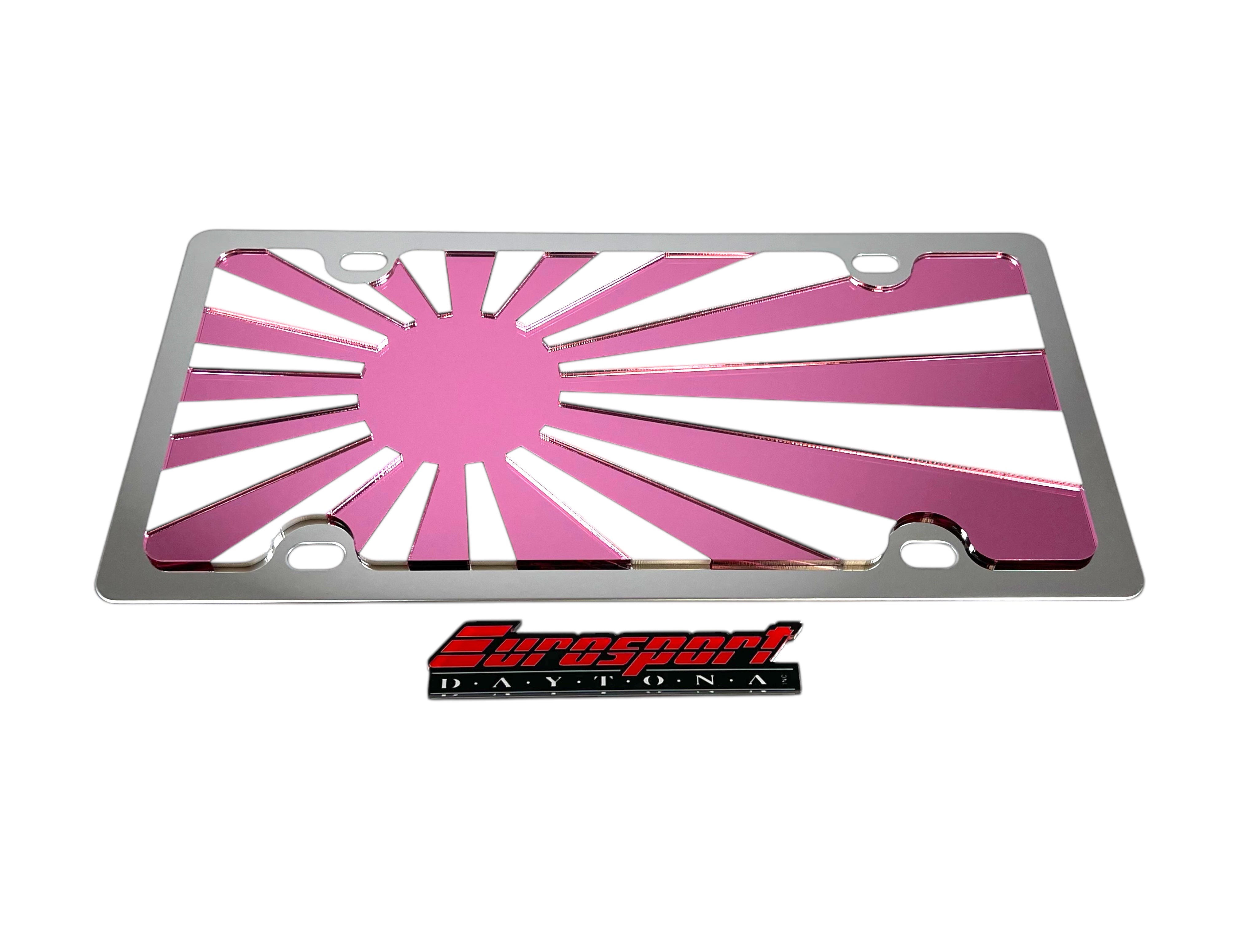 Rising Sun Flag Stainless Steel License Plate