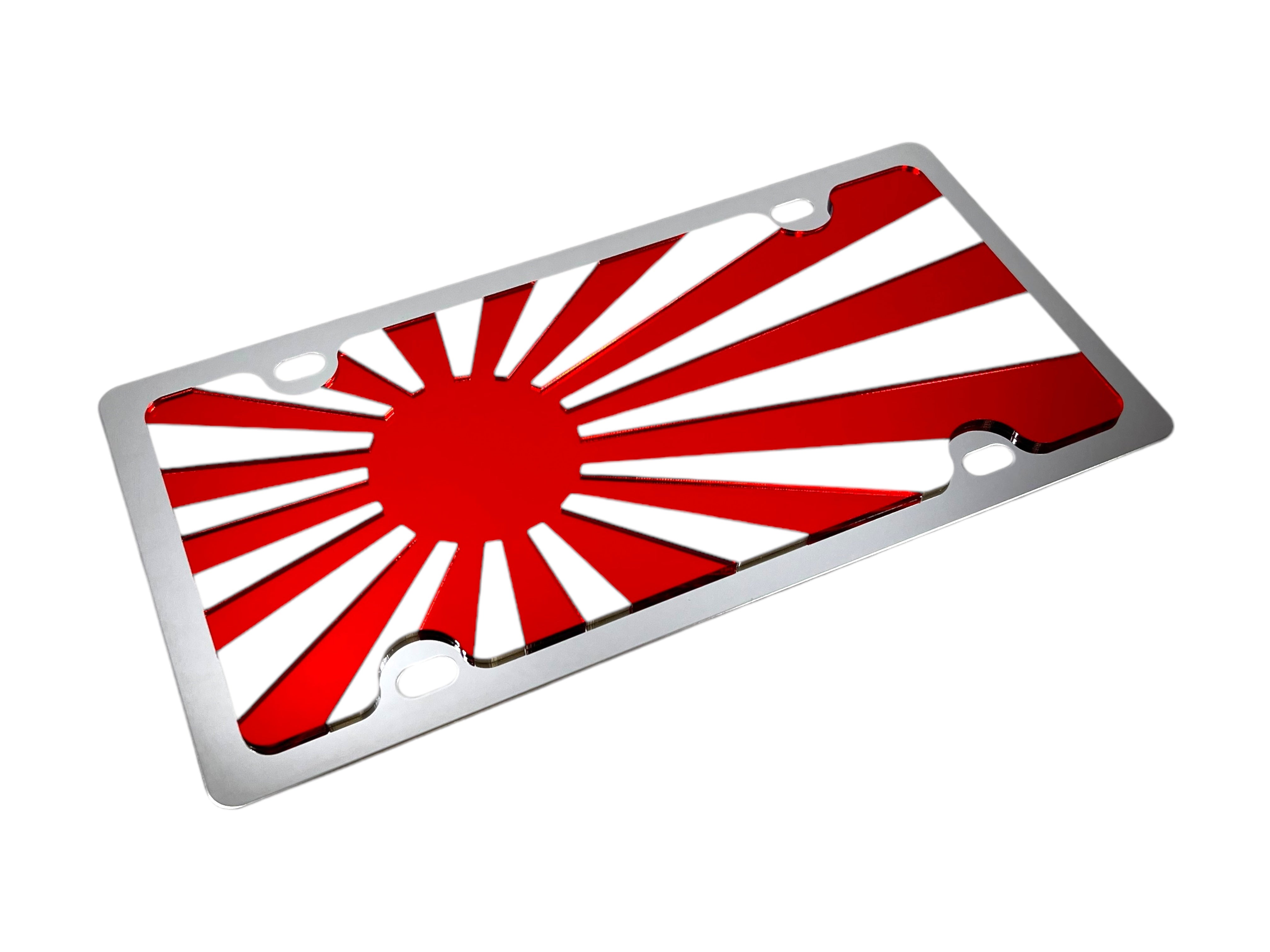 Rising Sun Flag Stainless Steel License Plate