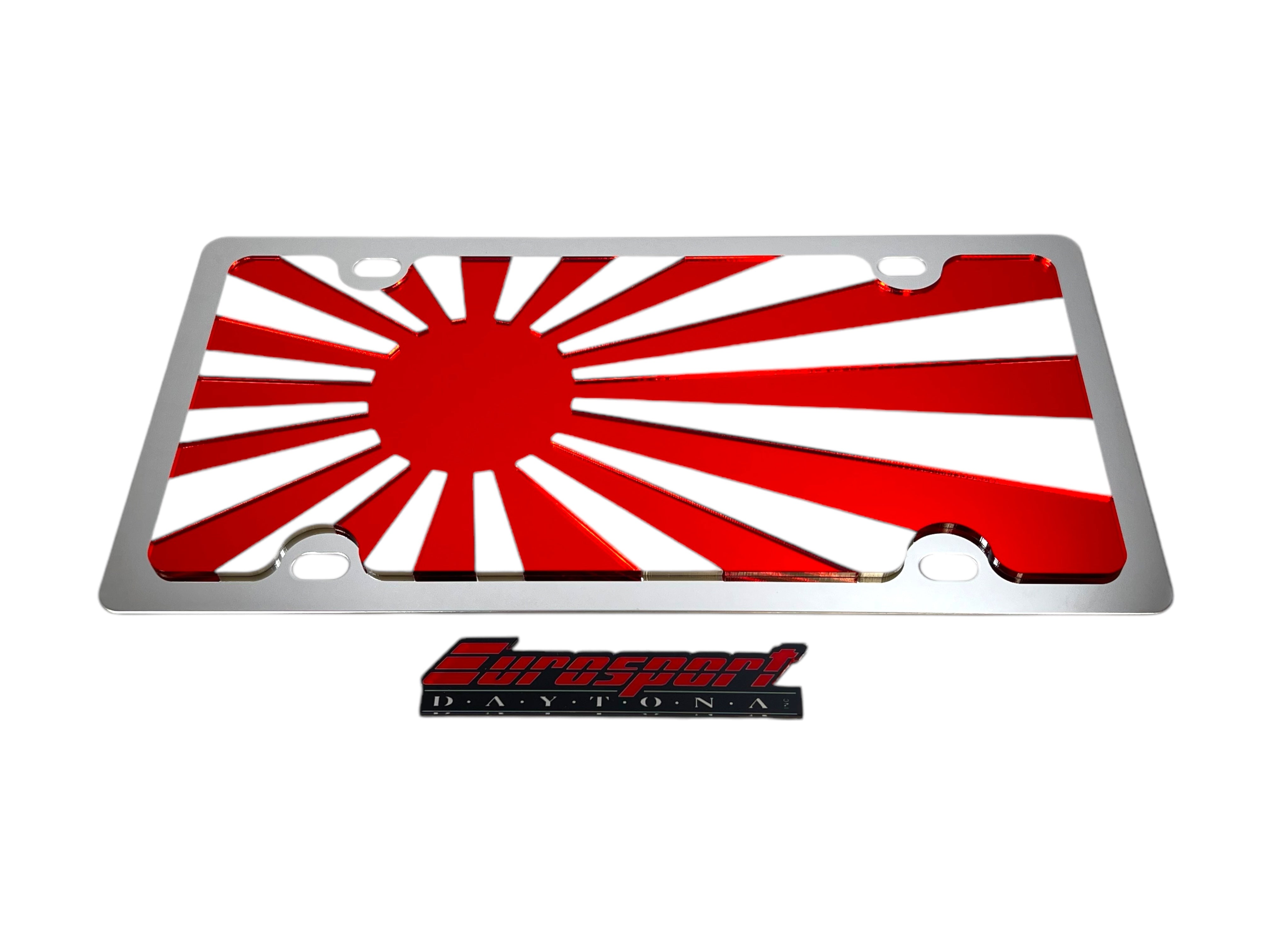 Rising Sun Flag Stainless Steel License Plate