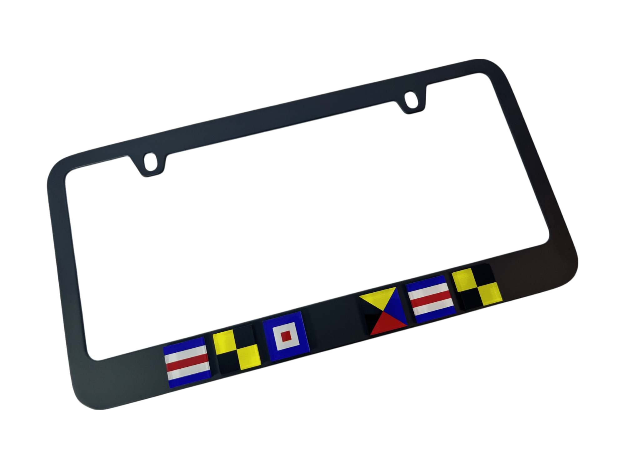 Custom Nautical Flag Monogram License Plate Frame