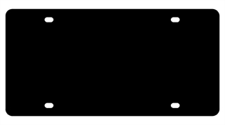 Matte Black License Plate Blank