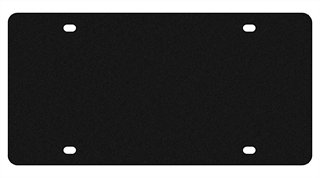 Matte Black License Plate Blank