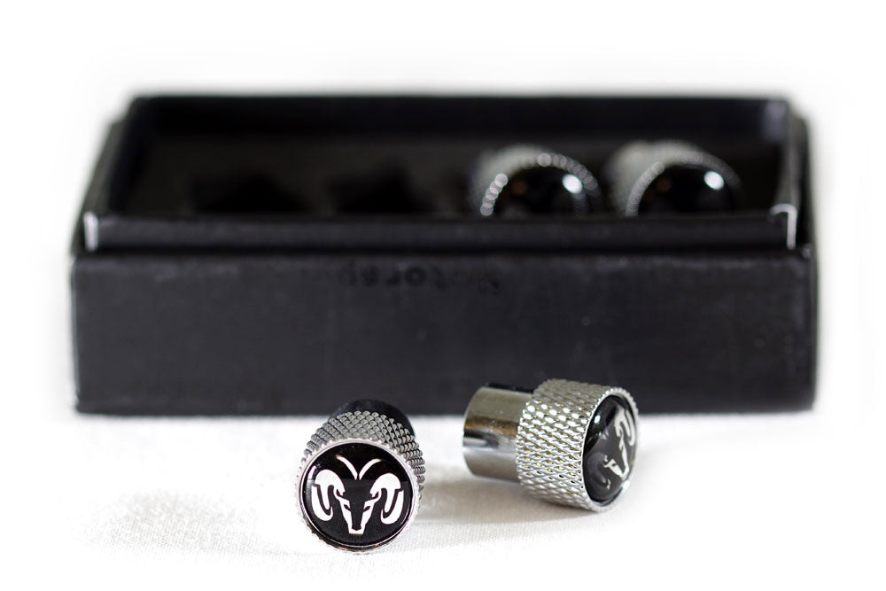 Dodge Logo Knurled Valve Caps