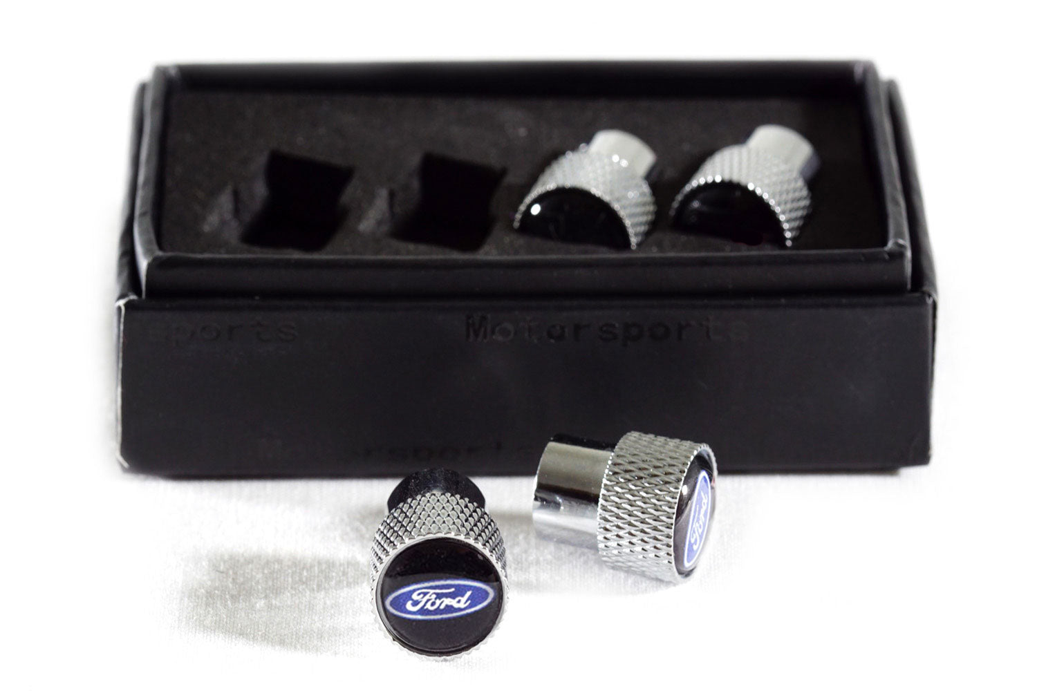 Ford Chrome Knurled Valve Stem Caps