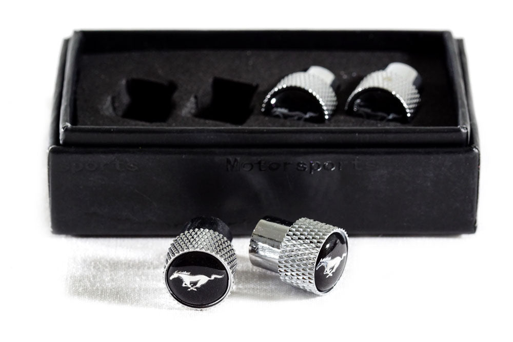 Ford Mustang Chrome Knurled Valve Stem Caps