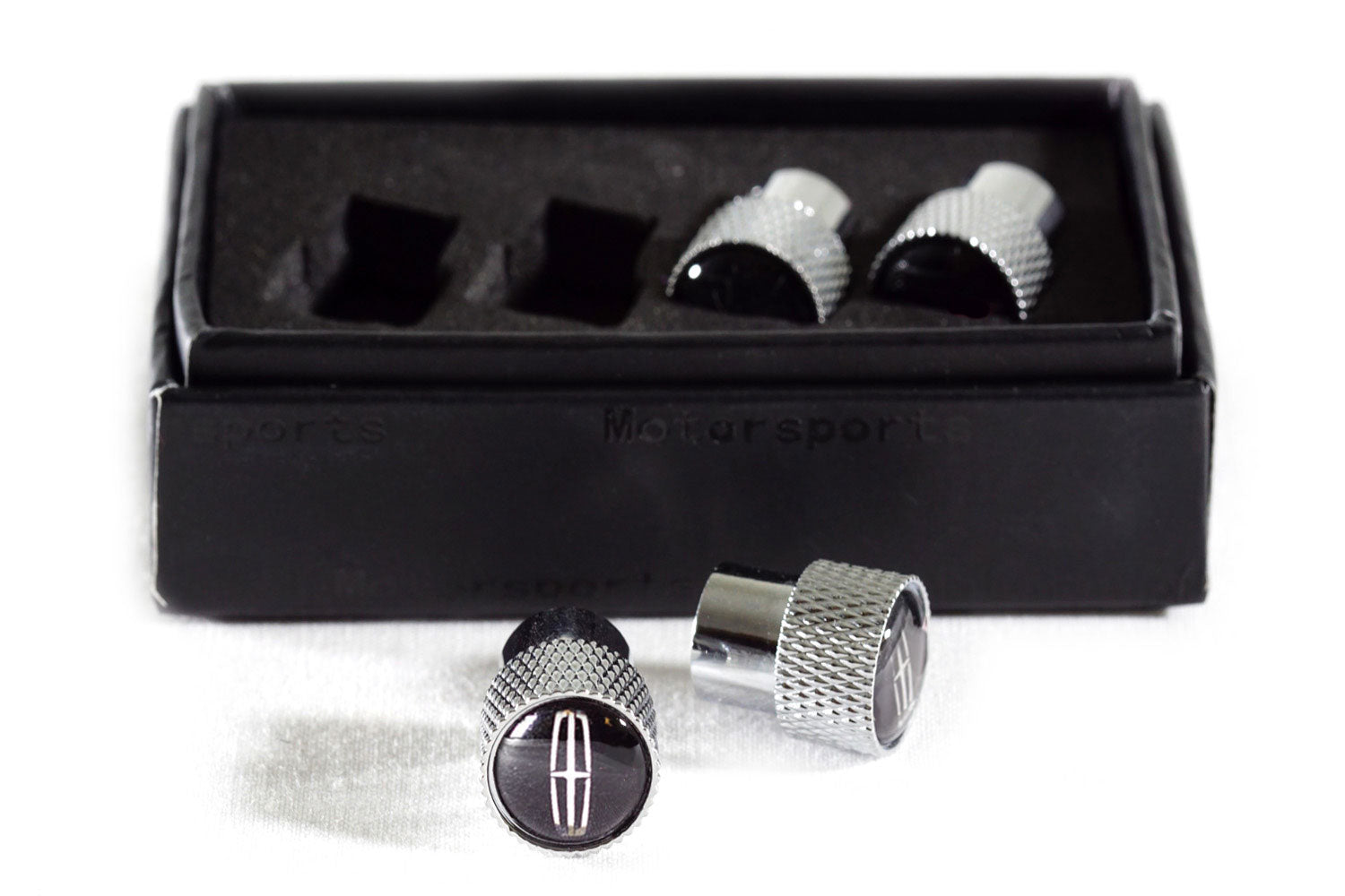 Lincoln Chrome Knurled Valve Stem Caps