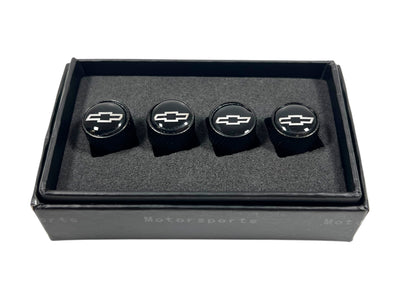 Chevrolet Black Knurled Valve Stem Caps
