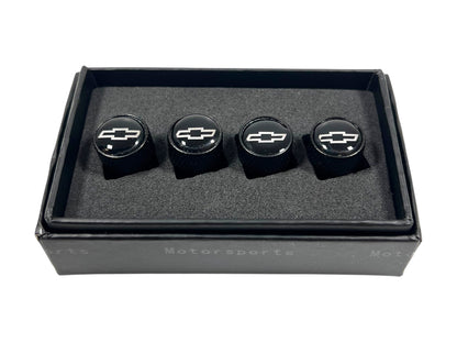 Chevrolet Black Knurled Valve Stem Caps