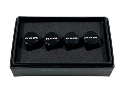 Ram Black Knurled Valve Stem Caps