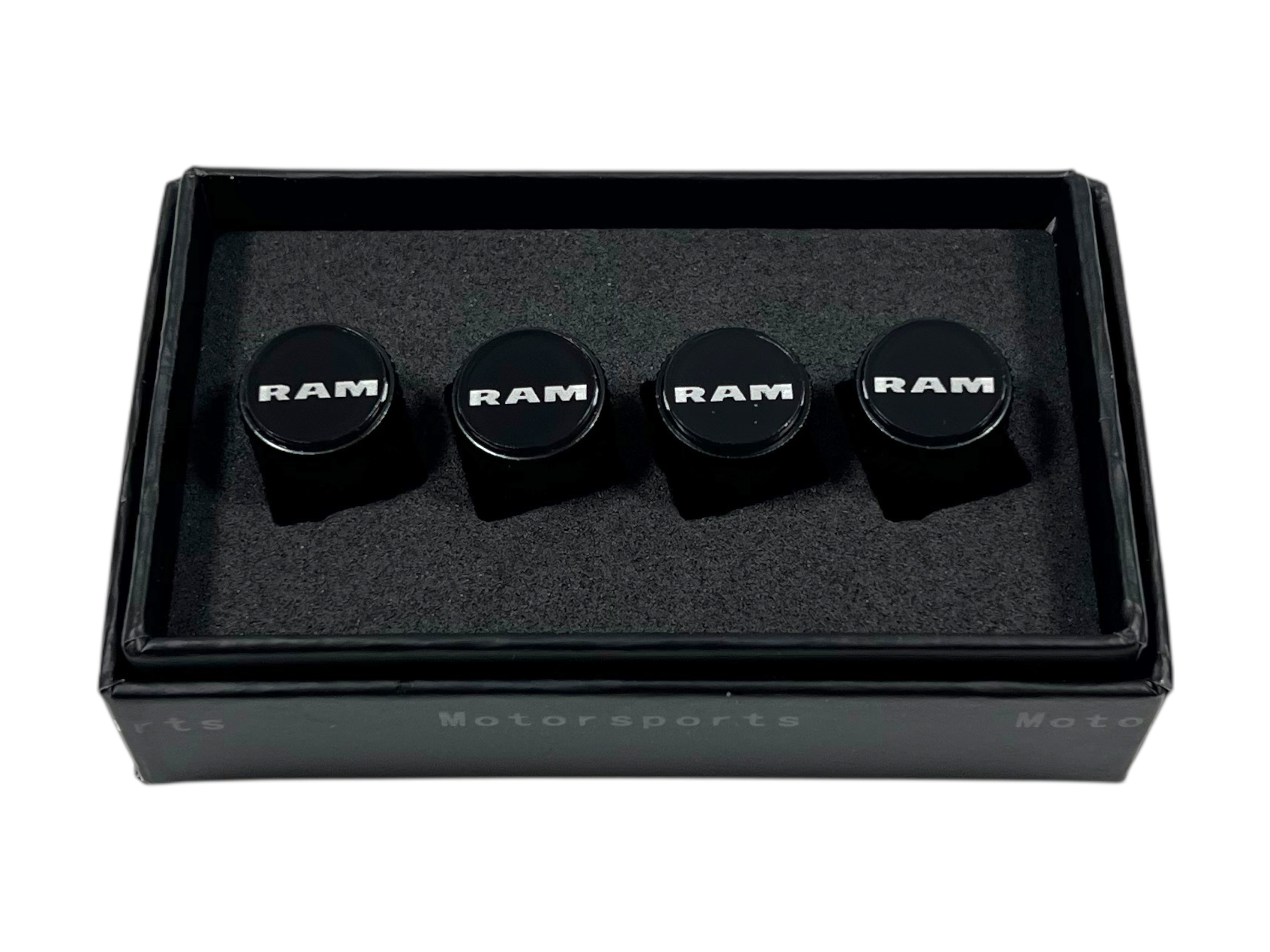 Ram Black Knurled Valve Stem Caps