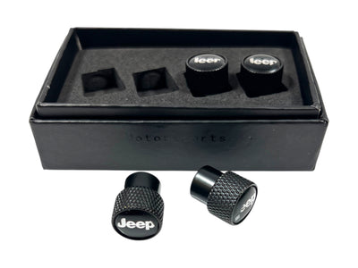 Jeep Black Knurled Valve Stem Caps