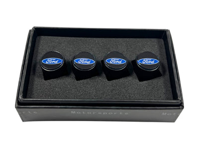 Ford Black Knurled Valve Stem Caps