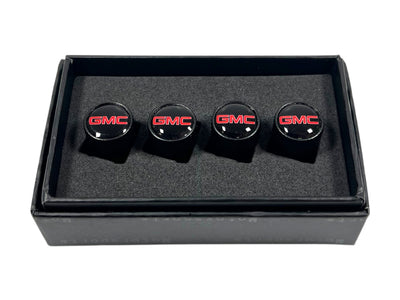 GMC Black Knurled Valve Stem Caps