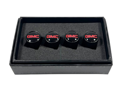 GMC Black Knurled Valve Stem Caps