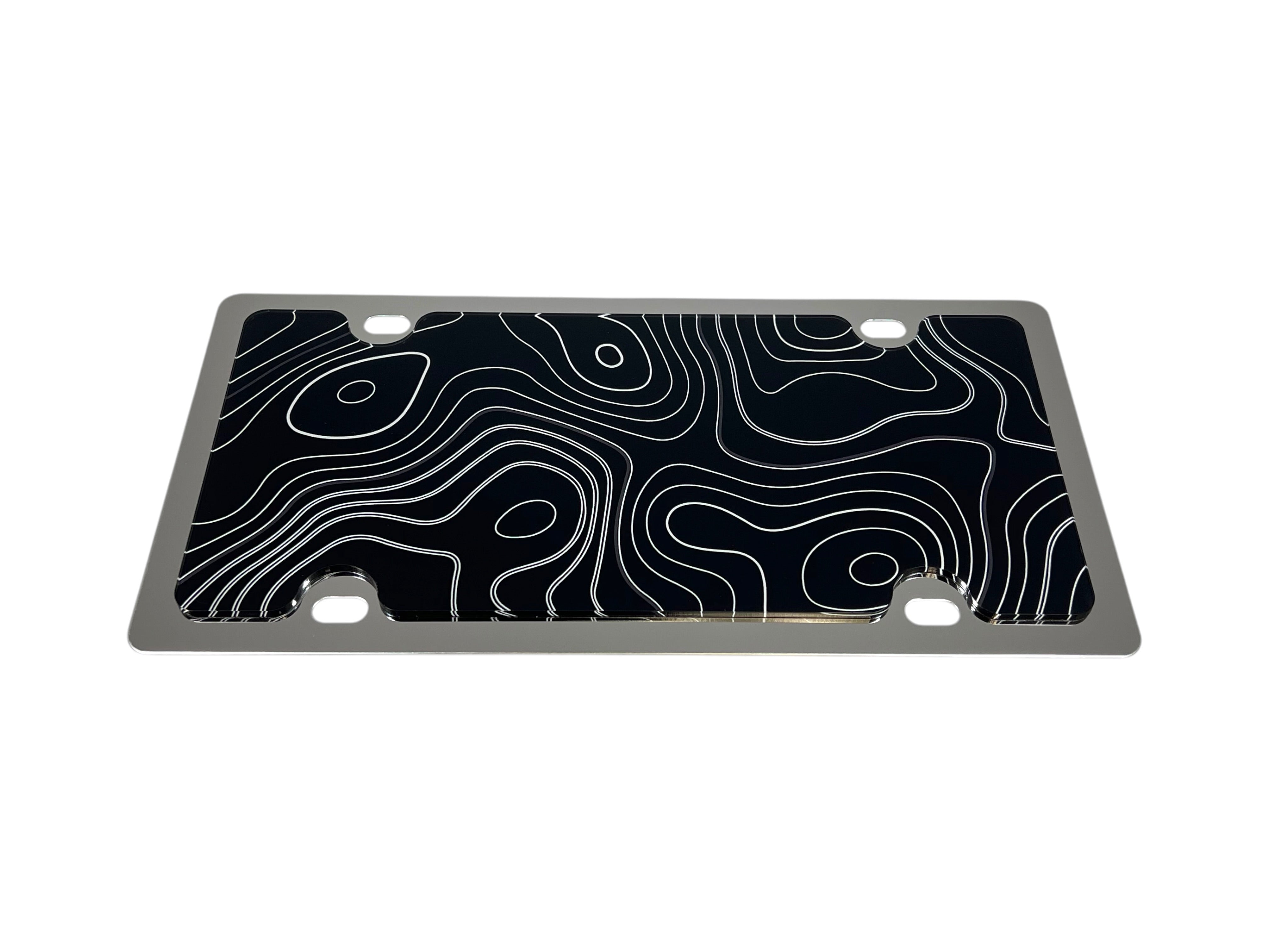 Topographic Map Stainless Steel License Plate