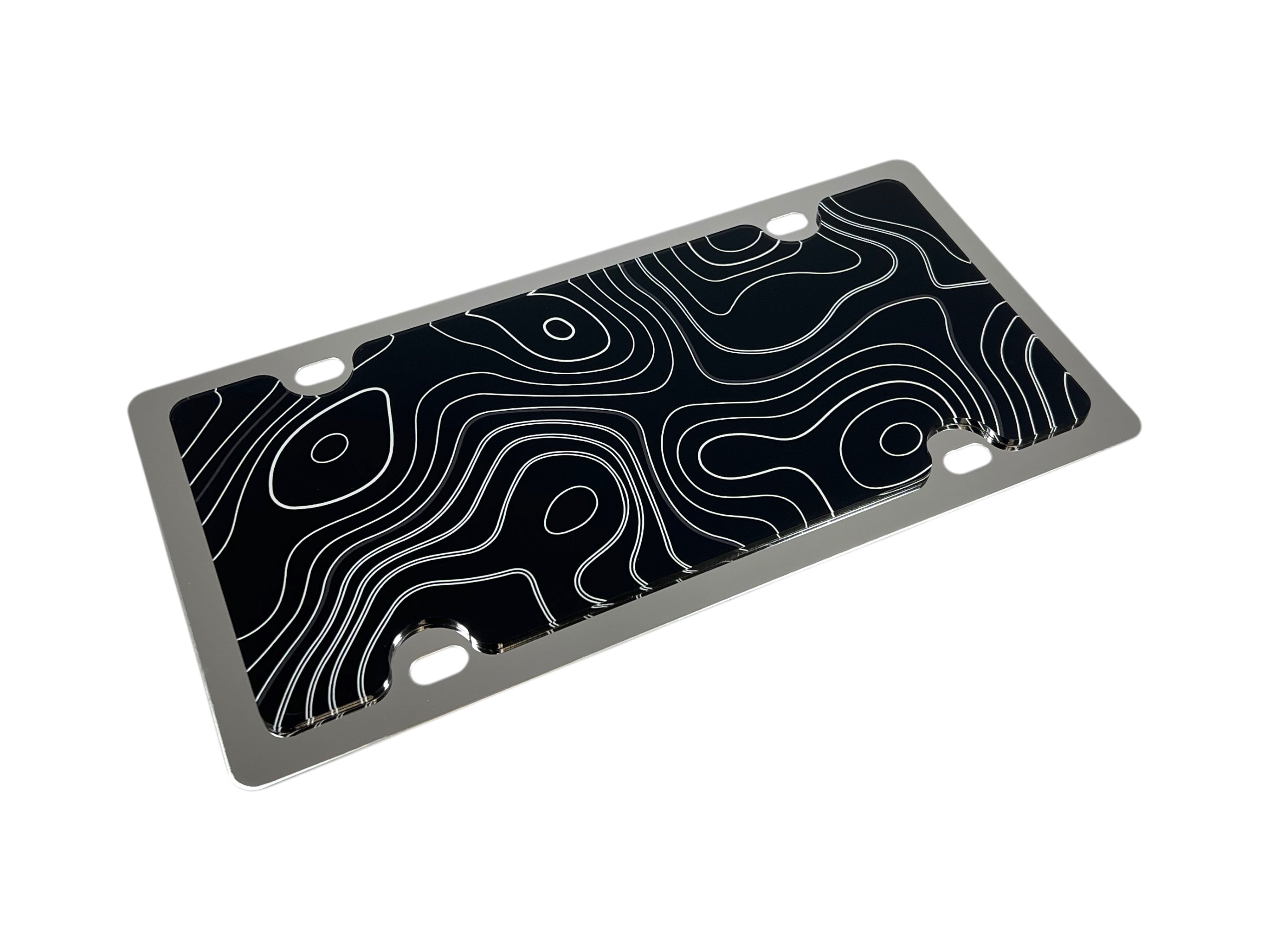 Topographic Map Stainless Steel License Plate