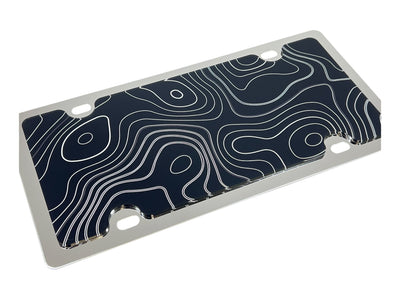 Topographic Map Stainless Steel License Plate