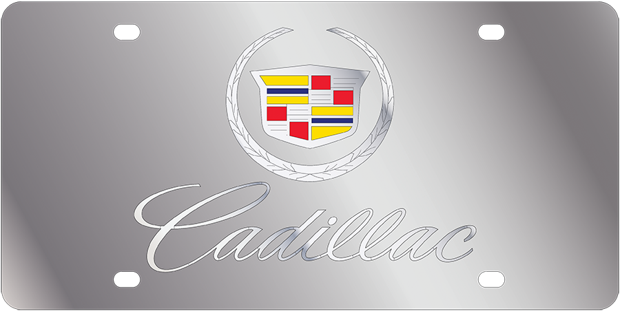 Cadillac Script Stainless Steel License Plate