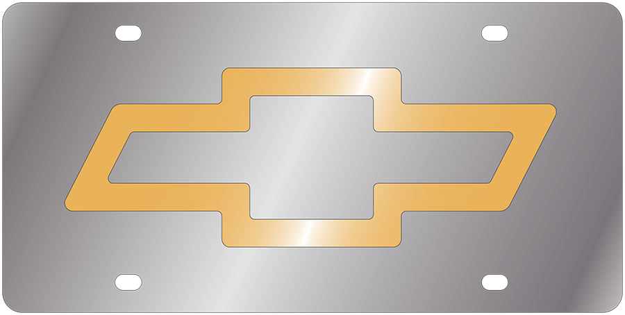 a metal plate with a chevrolet symbol on it