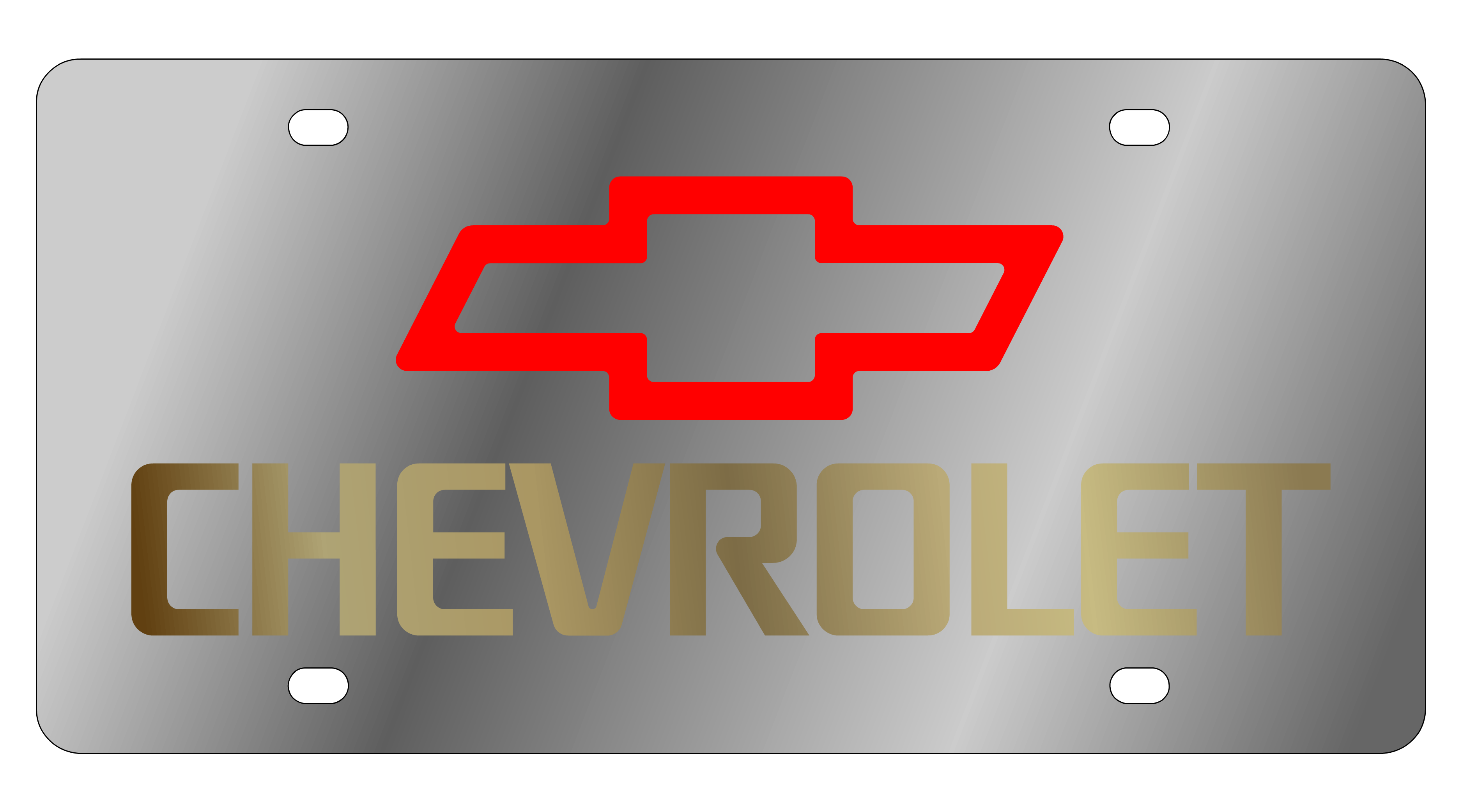 Chevrolet Bowtie Stainless Steel License Plate