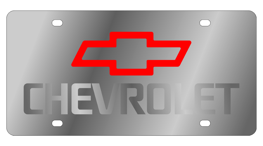Chevrolet Bowtie Stainless Steel License Plate