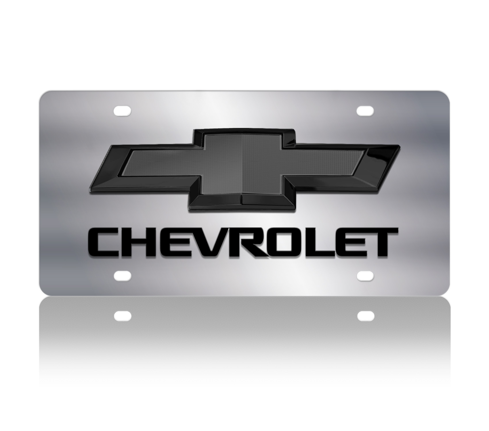 a chevrolet license plate with the word chevrolet on it