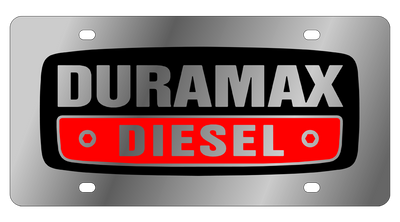 a metal plate with the words duramax diesel on it