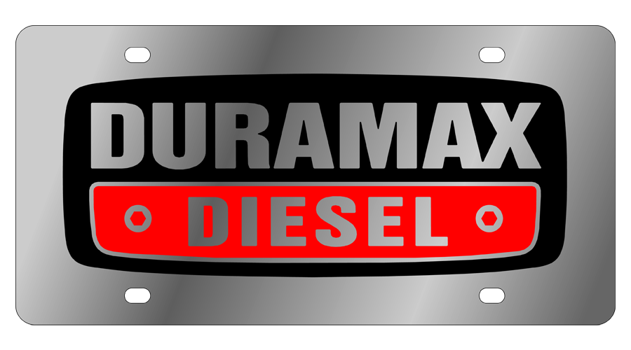 a metal plate with the words duramax diesel on it