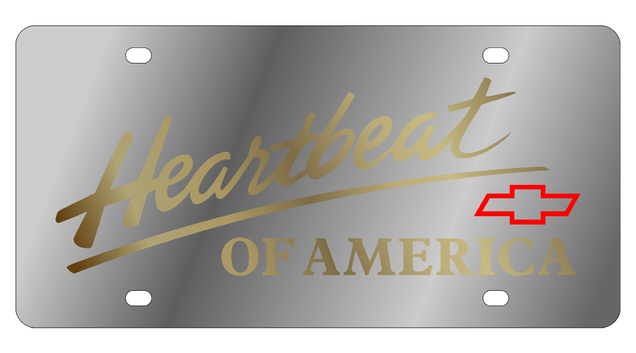 a metal plate with the words heartbeat of america on it