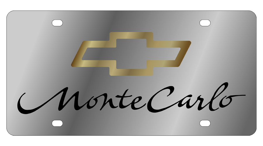 a metal plate with the name monte carlo on it