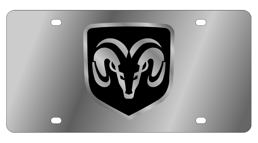 a metal plate with a ram emblem on it