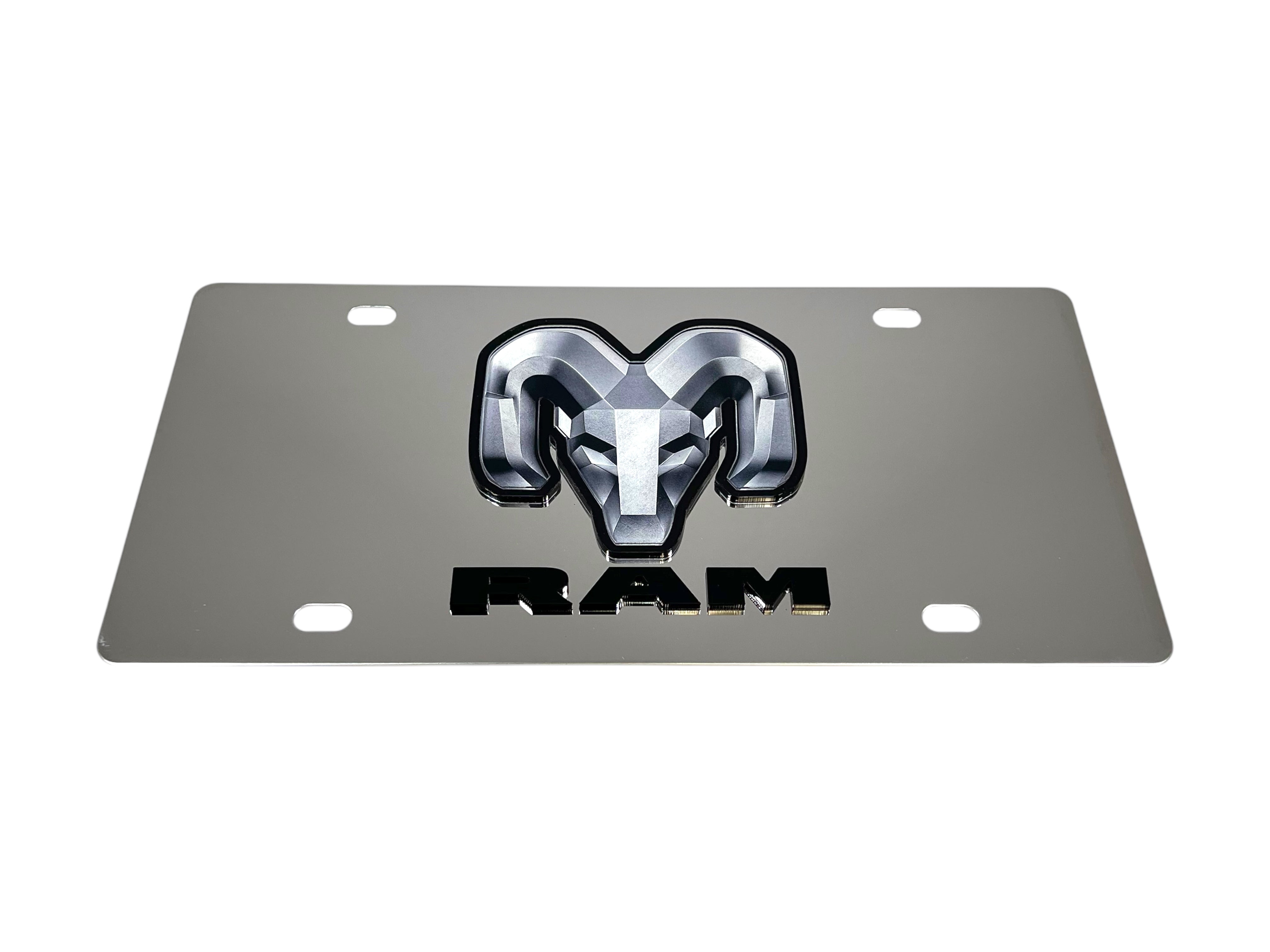 Ram Stainless Steel License Plate