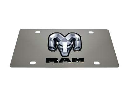 Ram Stainless Steel License Plate