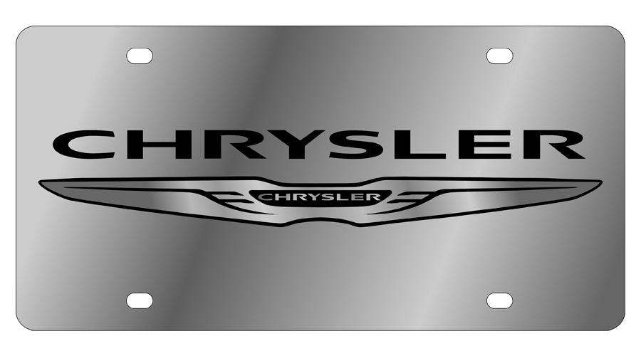 a chrome plate with the word chrysler on it