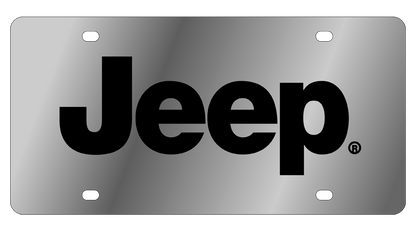 a jeep license plate with the word jeep on it