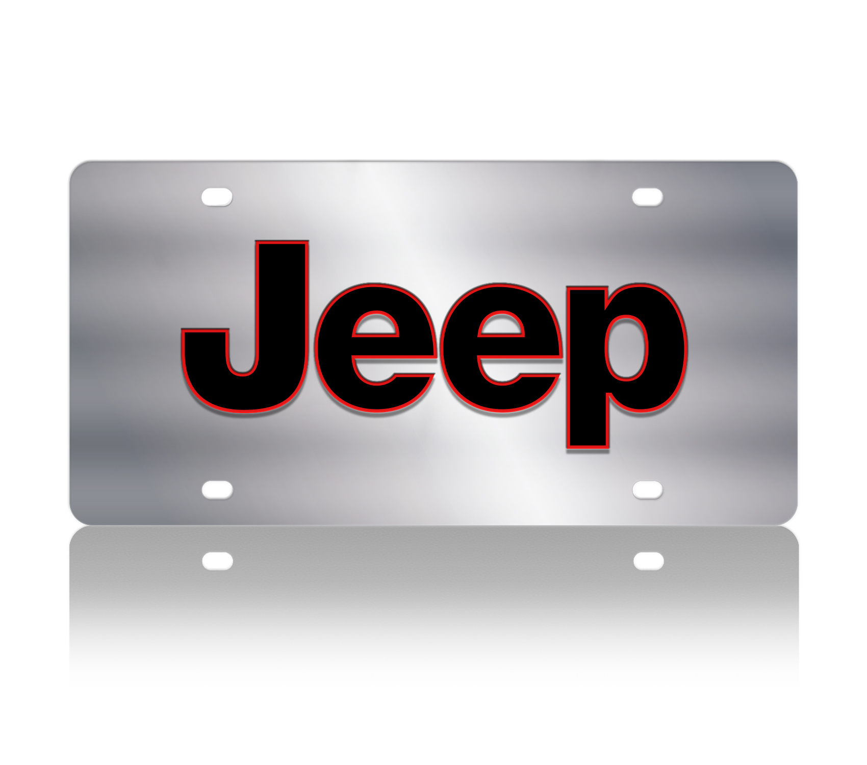 a metal license plate with the word jeep on it