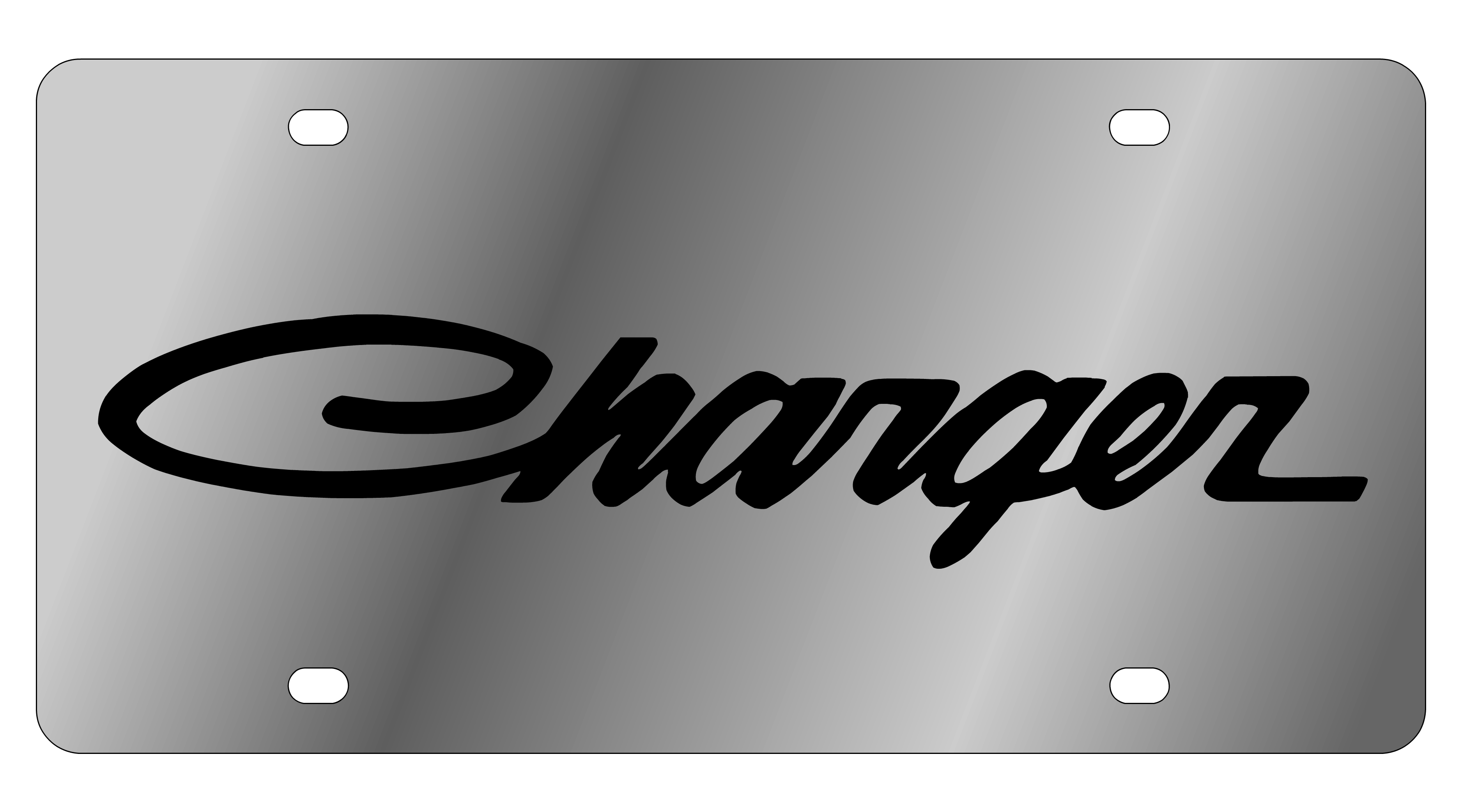 Dodge Retro Charger Script Stainless Steel License Plate