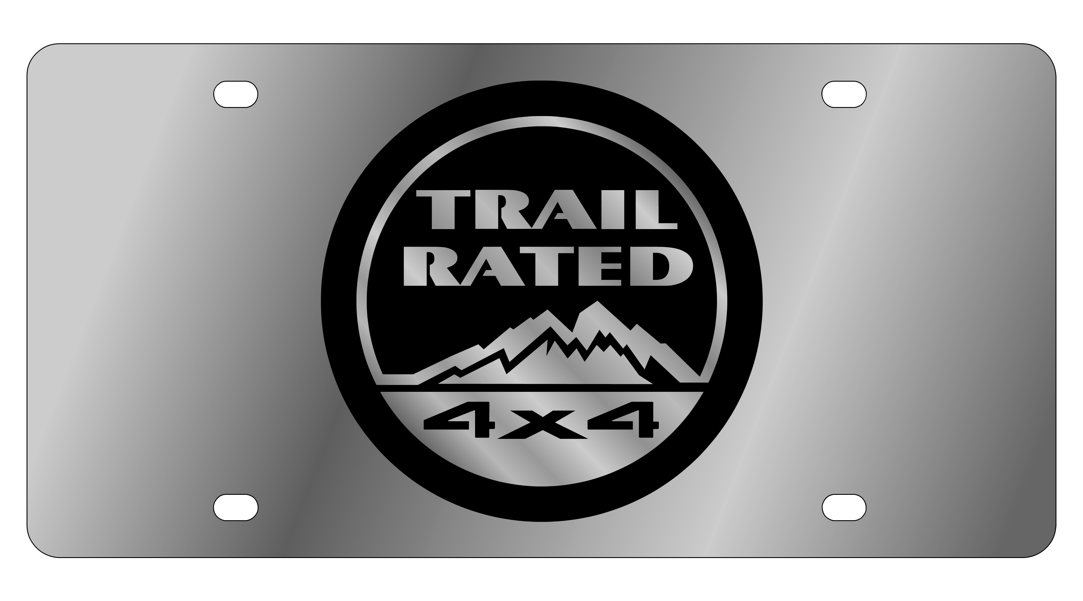 Jeep Trail Rated 4X4 Stainless Steel License Plate