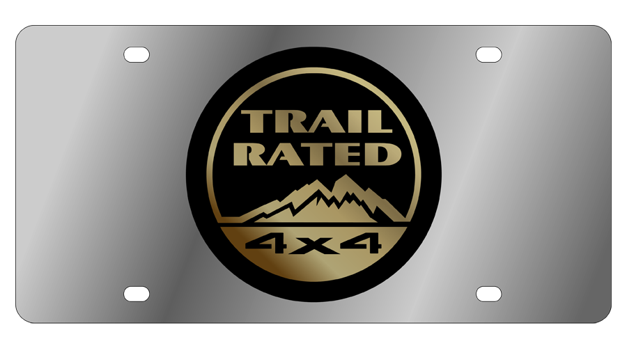 Jeep Trail Rated 4X4 Stainless Steel License Plate