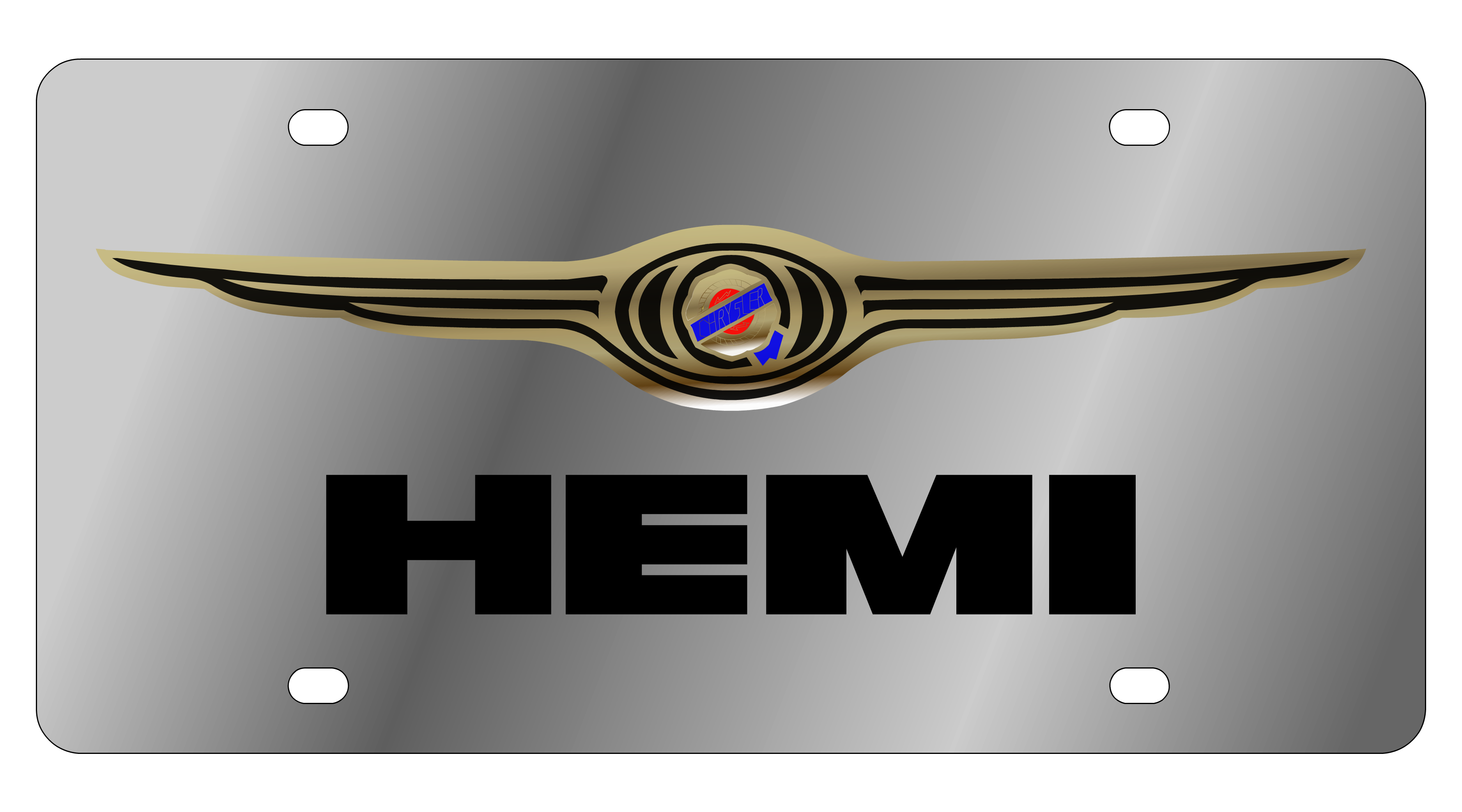 
Chrysler HEMI Stainless Steel License Plate
