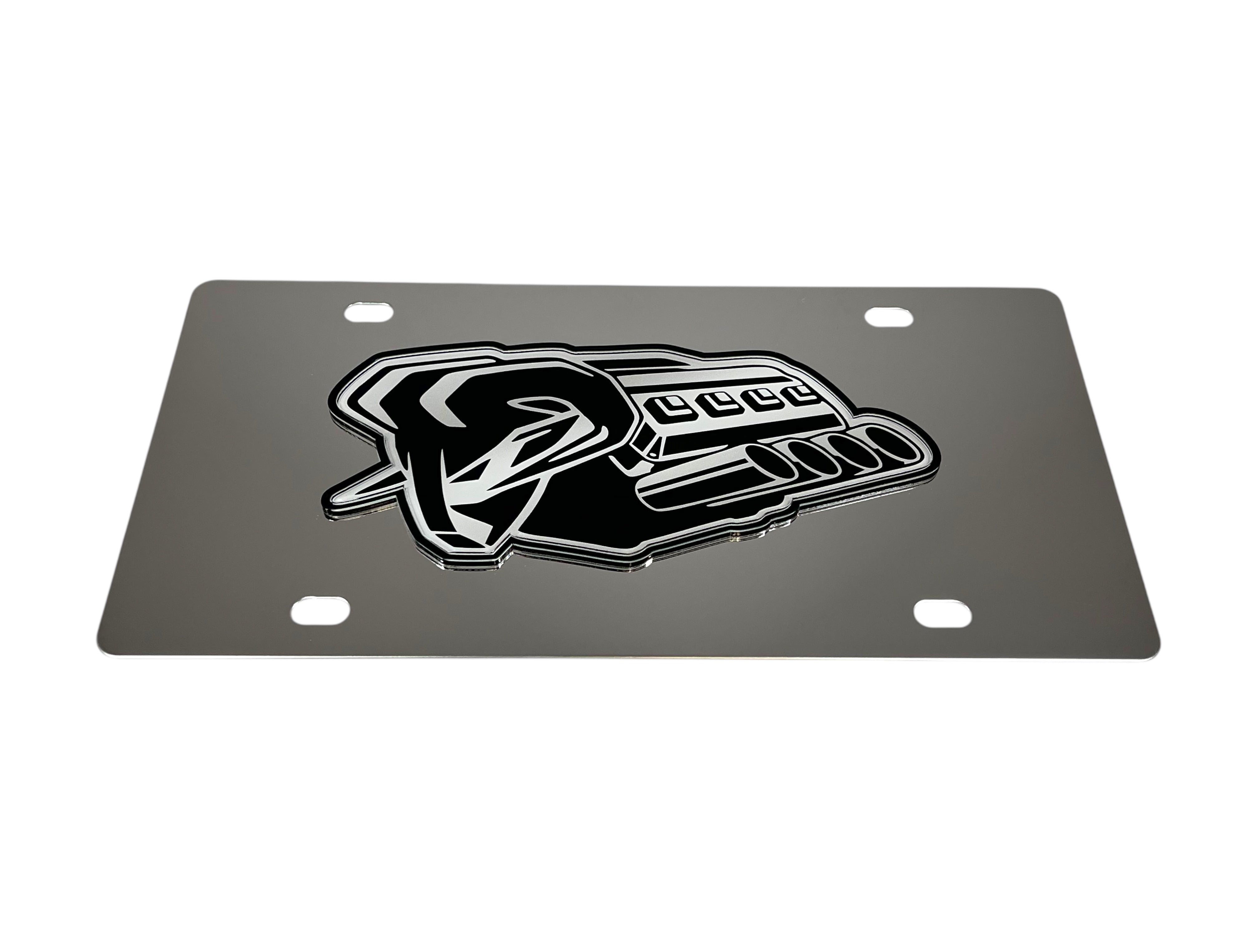 Ram Hemi Badge of Protest Stainless Steel License Plate