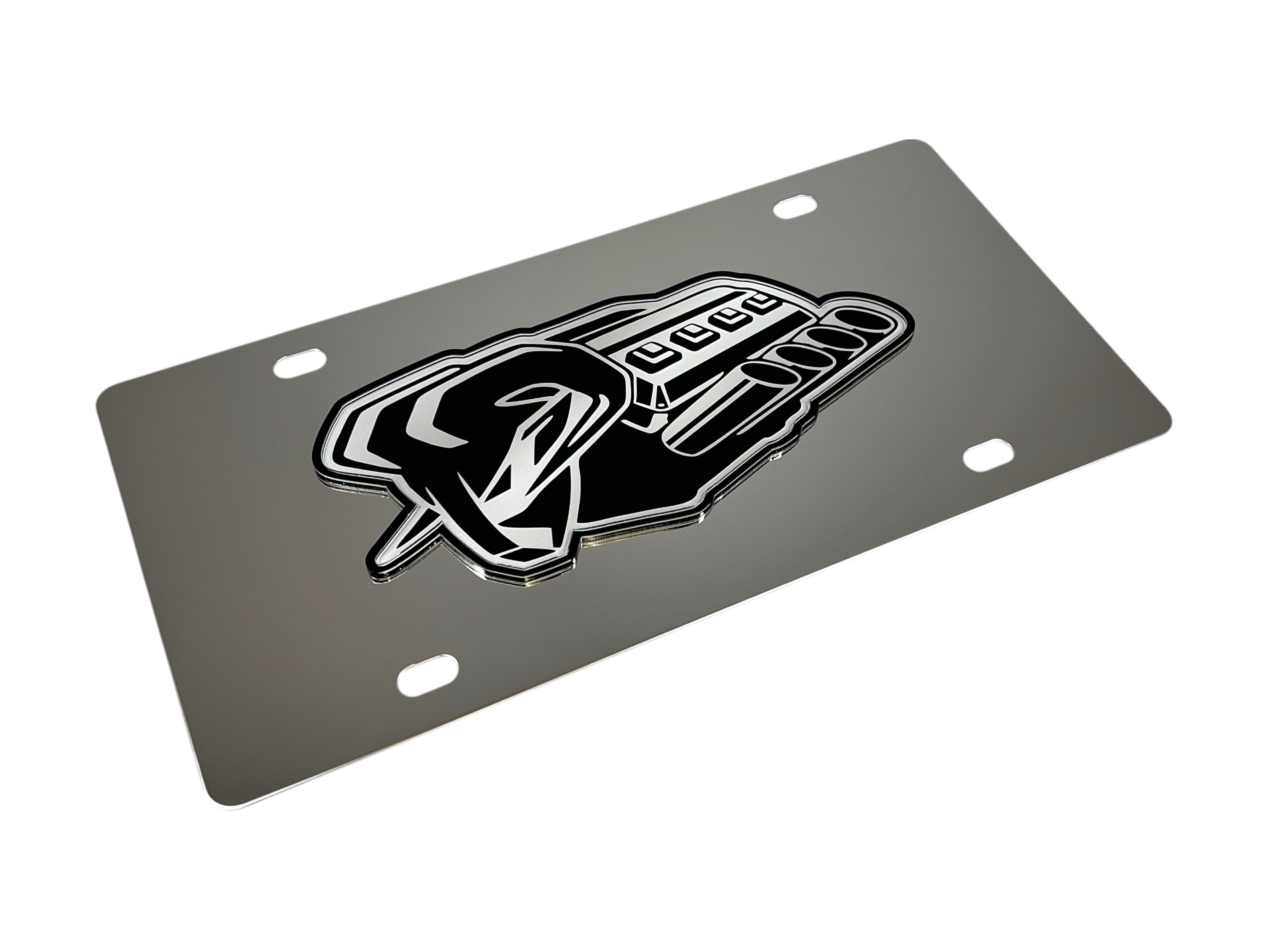 Ram Hemi Badge of Protest Stainless Steel License Plate
