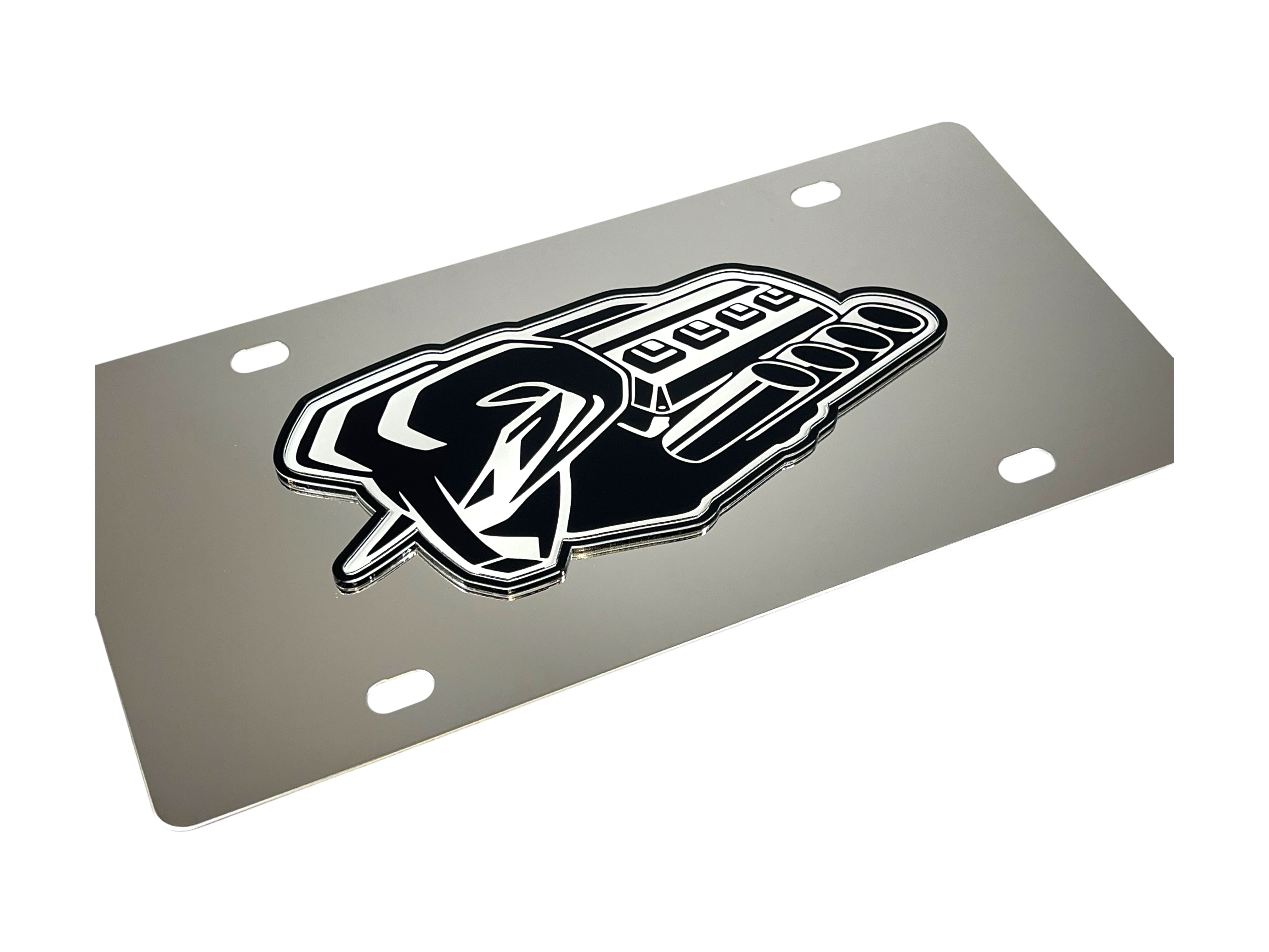 Ram Hemi Badge of Protest Stainless Steel License Plate