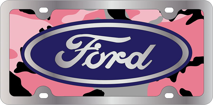 Ford Camo Stainless Steel License Plate