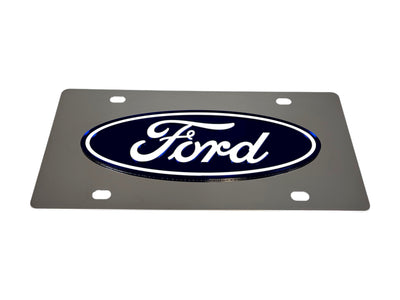 Ford Oval Stainless Steel License Plate