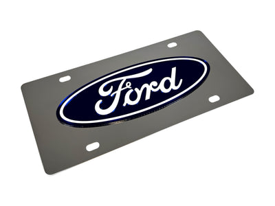 Ford Oval Stainless Steel License Plate