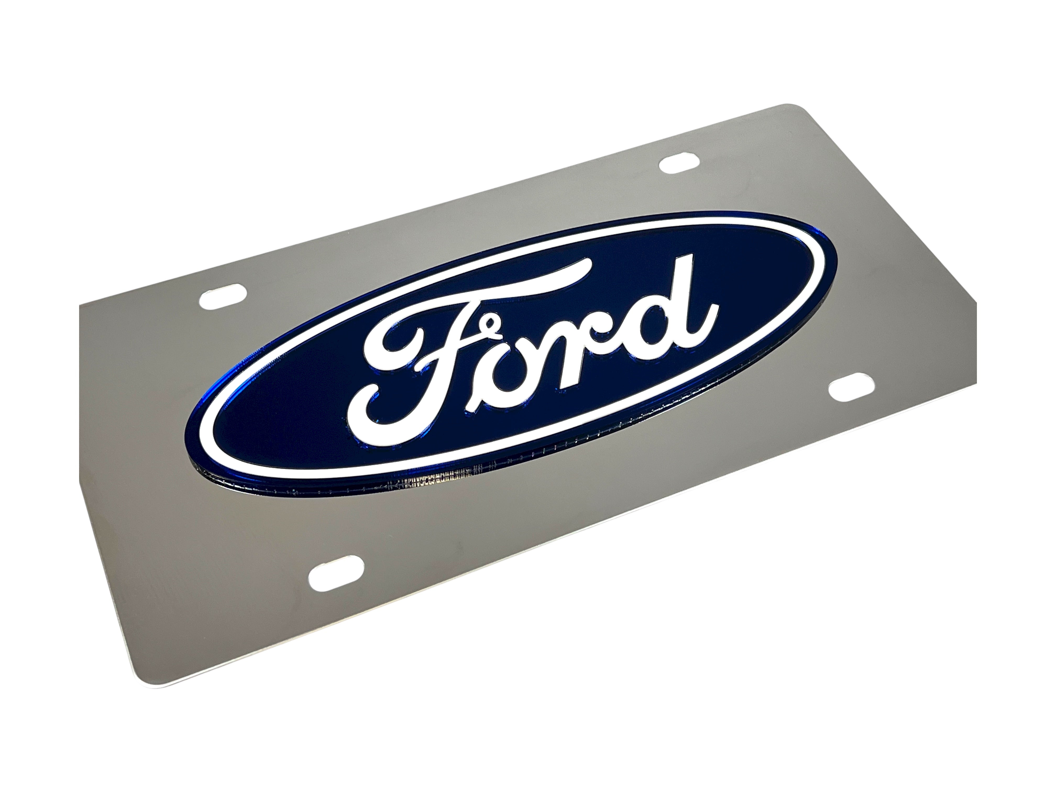 Ford Oval Stainless Steel License Plate