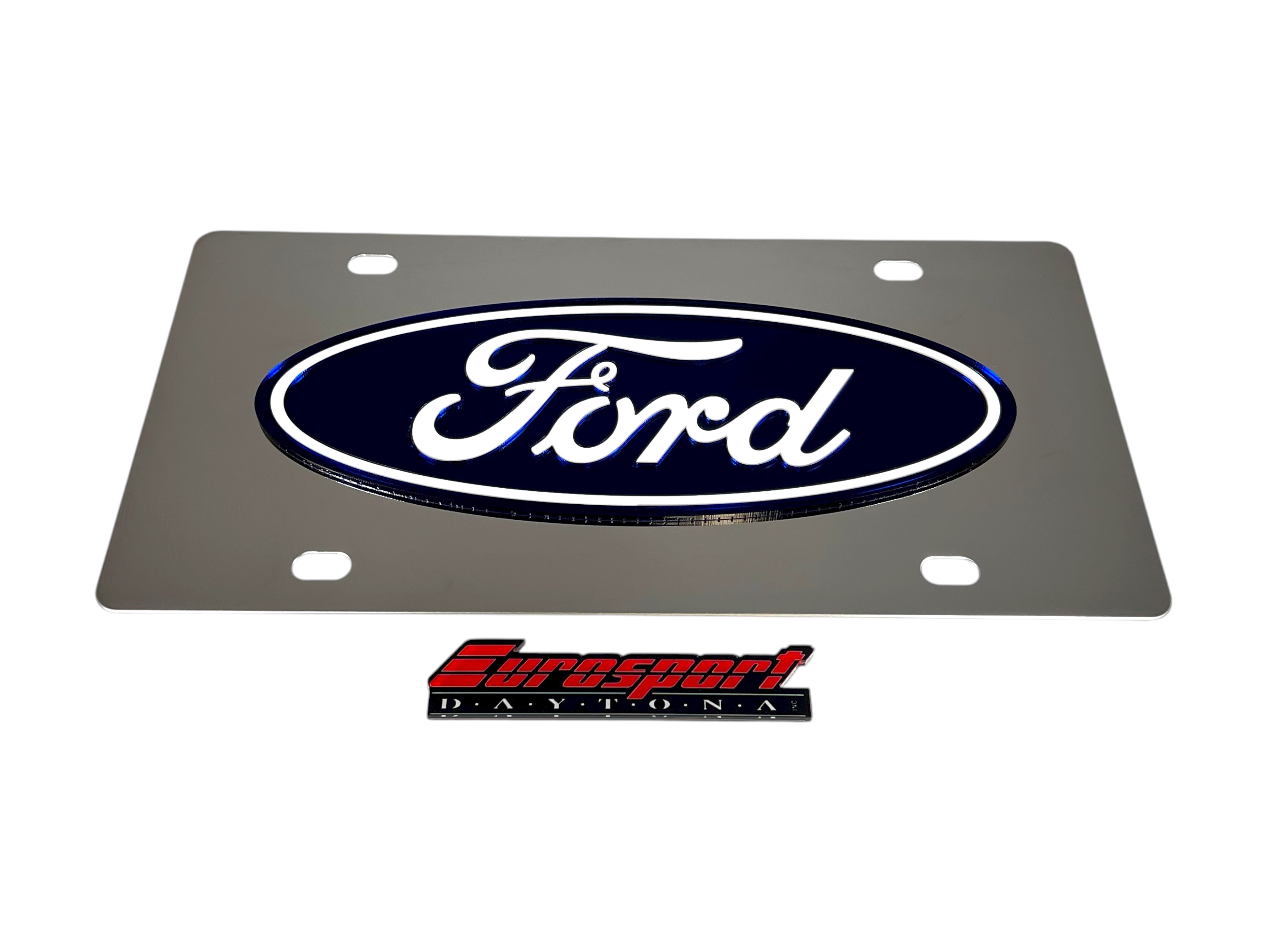 Ford Oval Stainless Steel License Plate